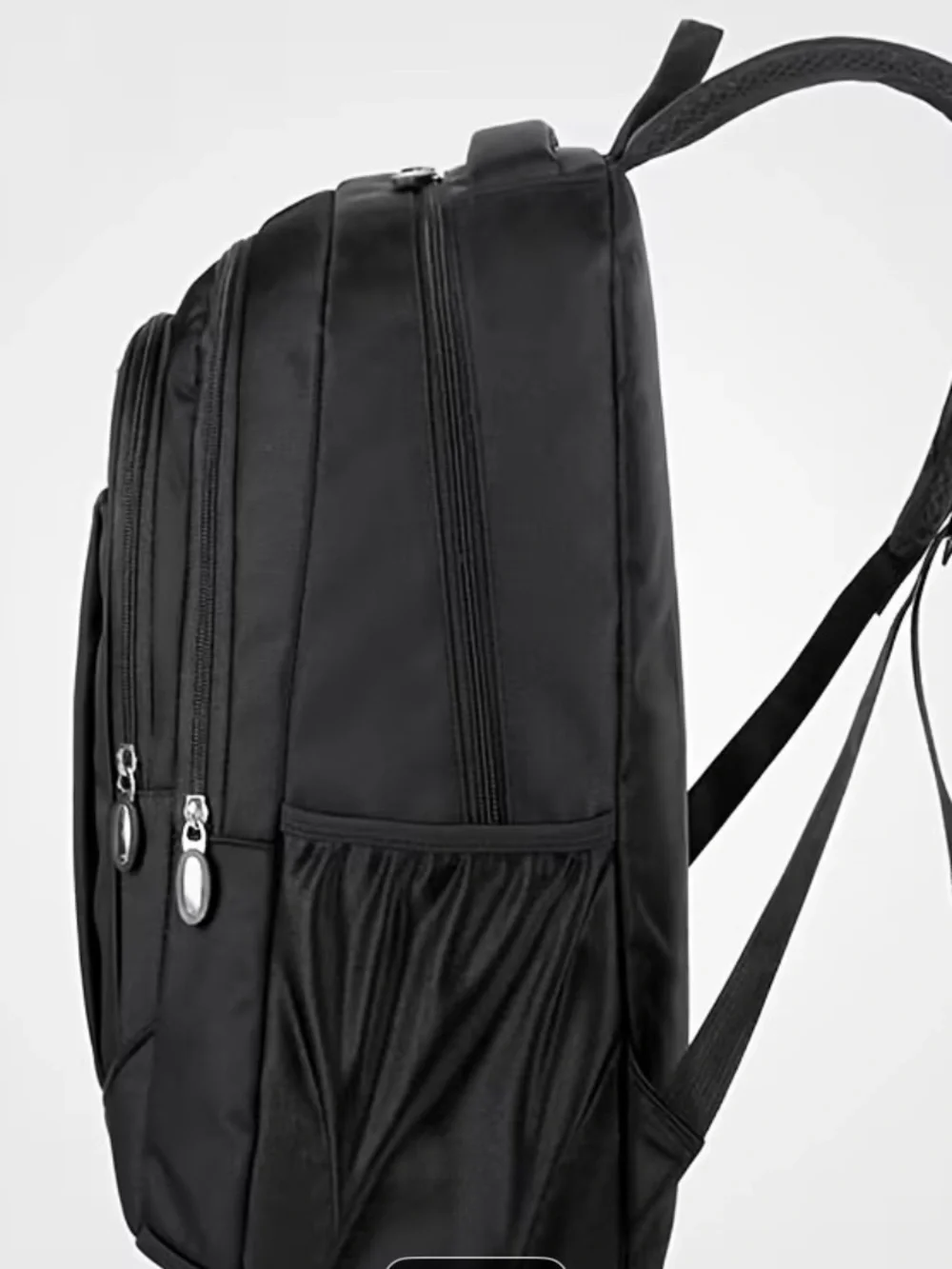 Black Men's Backpack - Multi-Pocket Travel & Laptop Bag